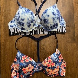 2 PINK push up bras